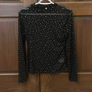 NWOT sheer sequin top